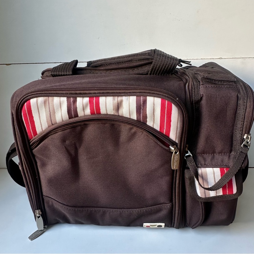 Malibu Picnic Time Basket Tote Insulated Cooler Pack Lunch Dinner